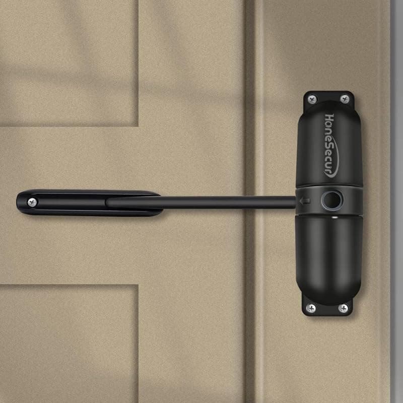 Safety Spring Door Closers, Adjustable Closing Hinge, Automatic Stopper Fire Rated, Convert Hinged Doors to Self Closing - Black