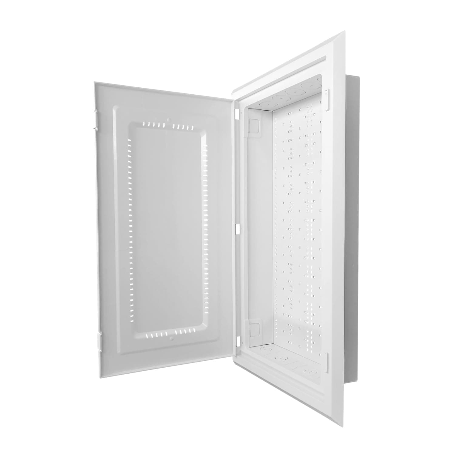 Benner-Nawman BN14304F 28" White Plastic WiFi-Friendly Foldable Structured Wiring Multi-Media Cabinet