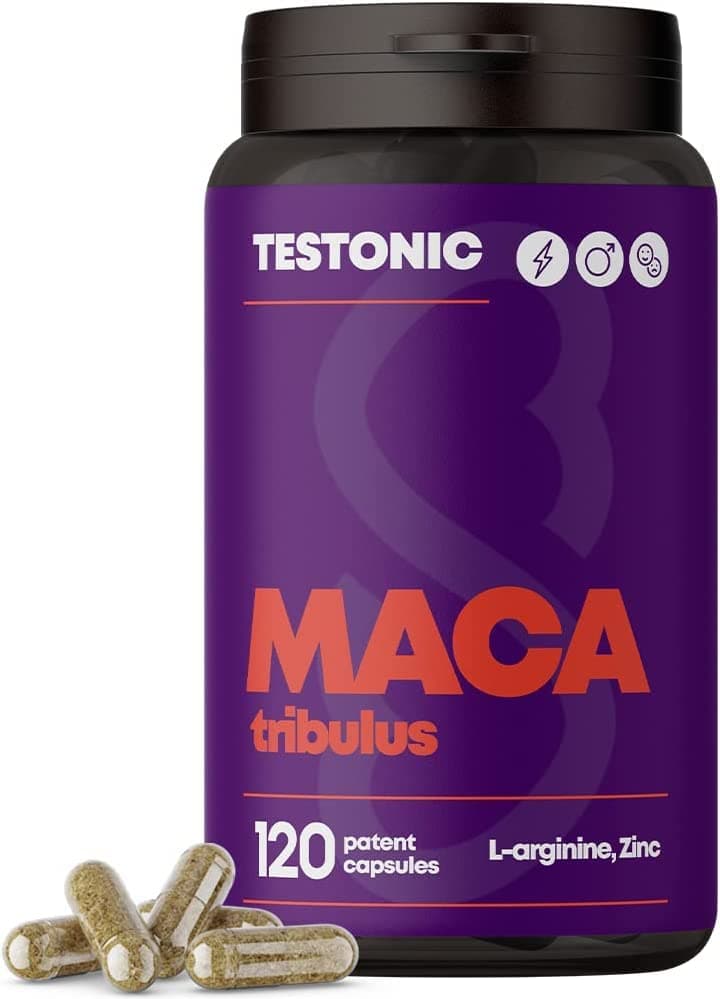 Maca Root Capsules - 120 Natural Black Maca Extract Powder + Tribulus Teresstris for Men & Women - Vegetarian & Gluten-Free - Energy Enhance Male & Female Virility Vitality
