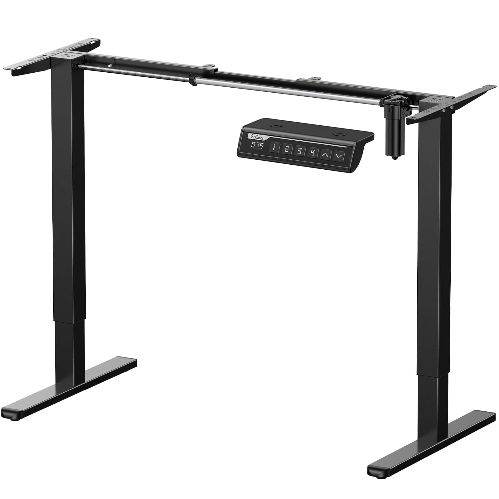 ErGear Electric Standing Desk Legs, 4 Memory Height Settings Height Adjustable Desk Frame, Sit Stand Table Legs Up to 47.2", Ergonomic Stand up Converter Base Workstation, Black Frame Only