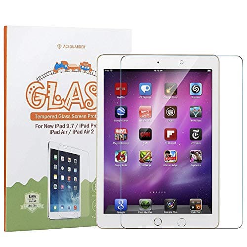 iPad 9.7 Screen Protector Tempered Glass ACEGUARDER for iPad 9.7 inch/iPad Pro 9.7 / iPad Air/iPad Air 2 High Definition/Scratch Resistant 1 Pack