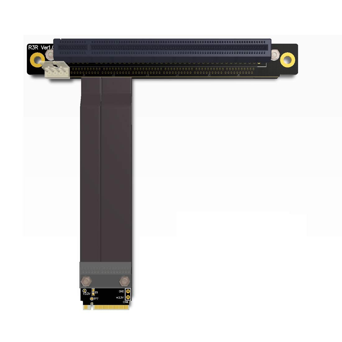 Adt-Link M.2 Ngff Nvme Key M Extender Cable To Pcie X16 Graphics Card Riser Adapter 16X Pci-E Pci-Express For M2 2230 2242 2260 2280 (25Cm) - Black