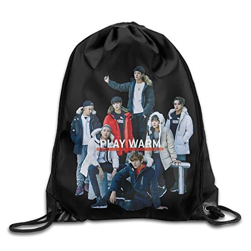 BTS Nylon Drawstring Backpack Home Travel Sport Storage
