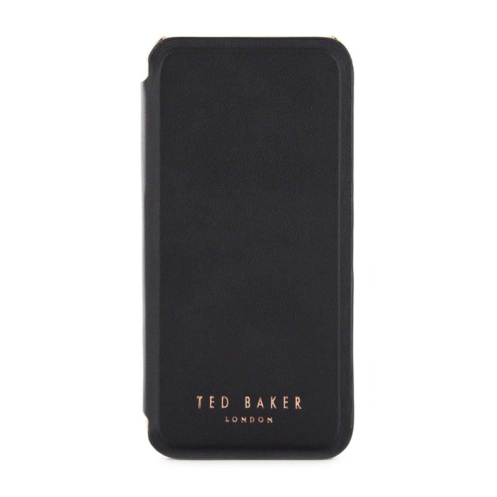 Ted Baker Folio Style Case for Apple iPhone 5S / 5 in Rose Gold with Built in Mirror for Women - SHAEN - Black/Rose Gold