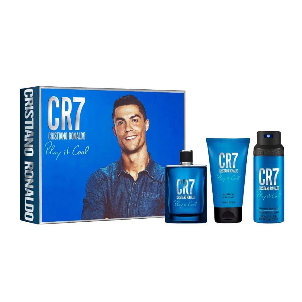 Cristiano Ronaldo Play It Cool 3 Piece Gift Set: Eau De Toilette 100ml - Shower Gel 150ml - Body Spray 150ml
