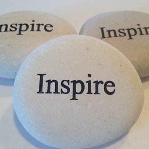 Inspire Word Stone River Rock- 2" Cream