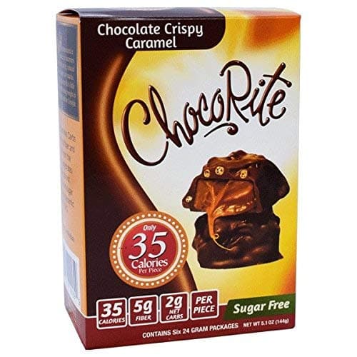- CHOCORITE CHOCOLATE VALUE PACK -6 24 GRAM BARS-SUGAR FREE-35 CALORIES PER PIECE (CHOCOLATE CRISPY CARAMEL)