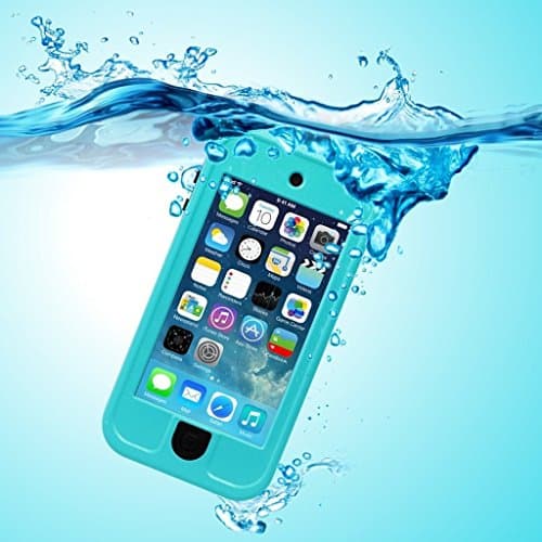 PARLT iPod Touch 5 6 Waterproof Case Underwater 6.6ft Full-Body Waterproof Shockproof Dirtproof Durable Full Sealed Protection Case Cover With Kickstand For Apple Ipod Touch 5th/6th (Teal)