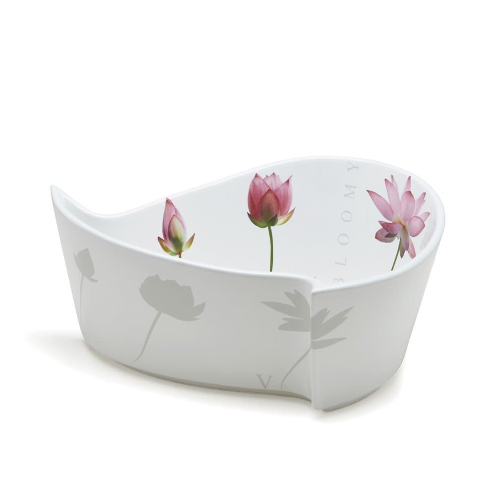 Ceramiche VIVA Bloomy Table Centrepiece and Fruit Bowl Papier, Ceramic, White Background, with decoration