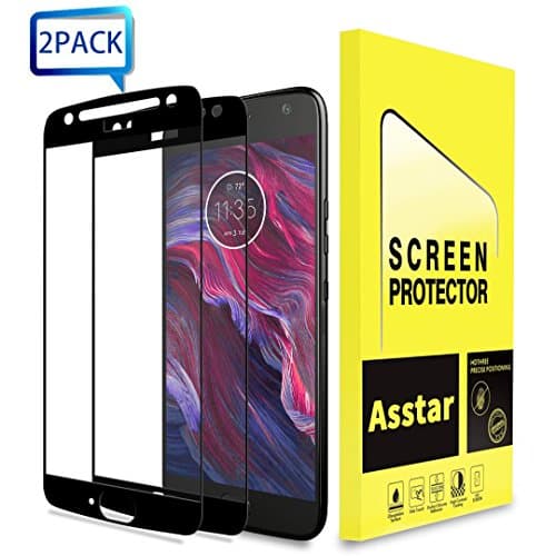 [2-Pack] Moto X4 Screen Protector, Asstar Tempered Glass [Full Cover] [9H Hardness] [Anti-Scratch] [Bubble Free] for Motorola Moto X 4th Generation with Lifetime Replacement Warranty (Black)