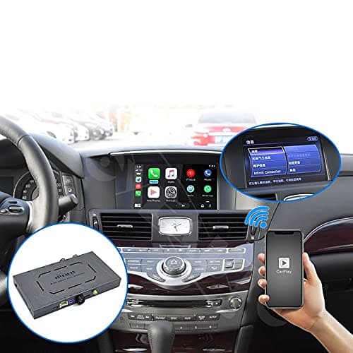 Wireless CarPlay Android Auto Solution Wireless Carplay Retrofit kit for Infiniti QX60 Q70 2015-2019, Wireless Carplay Box Support Mirror Link, Reverse Camera Functions