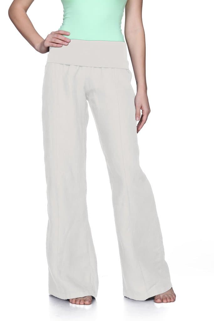 Fresh Laundry Women's LI1008 Fold Over Linen Pants