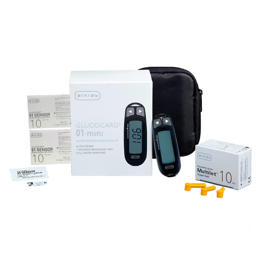 Arkray Max Glucocard 01 Mini Blood Glucometer with FREE 20 Strips+10 Lancet | Japanese Technology | With Warranty