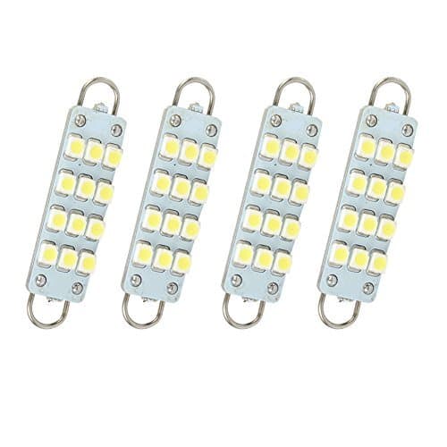HOT SYSTEM™ Bright White LED Bulbs 12 SMD Festoon lights 42mm to 44mm Rigid Loop For Car Interior light Dome light Map light 4-pack