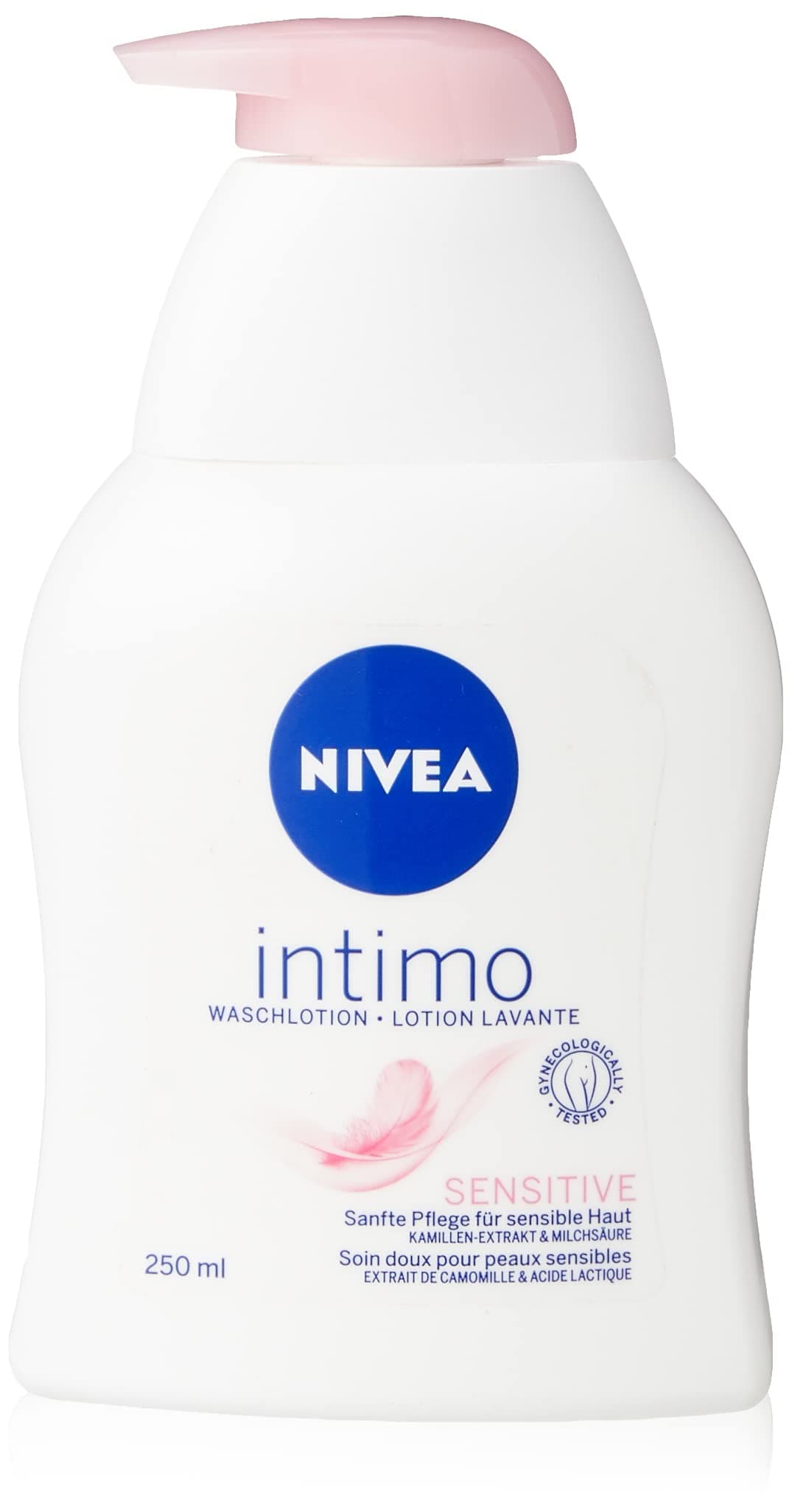 Intimo Sensitive Wash Lotion (250 ml), Intimate Wash Gel with Lactic Acid, Chamomile Extract and Panthenol, Intimate Wash Lotion for Sensitive Skin