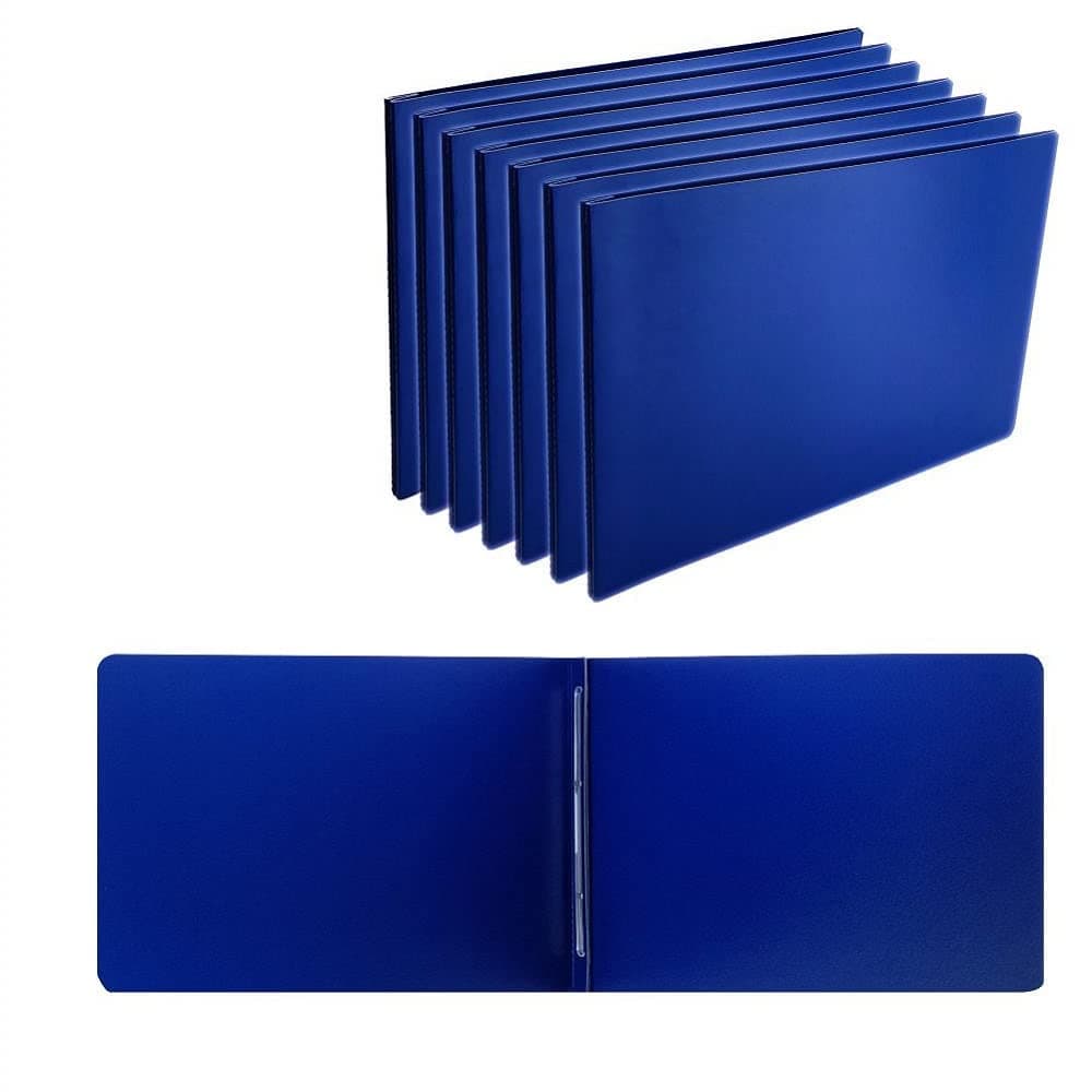 Fiberboard Binder Folder, Sheet Size 11" x 17”, with 3" Capacity 220mm Long Metal Prong Paper Fastener, for Pressboard Report Cover, Blue 8 per Box