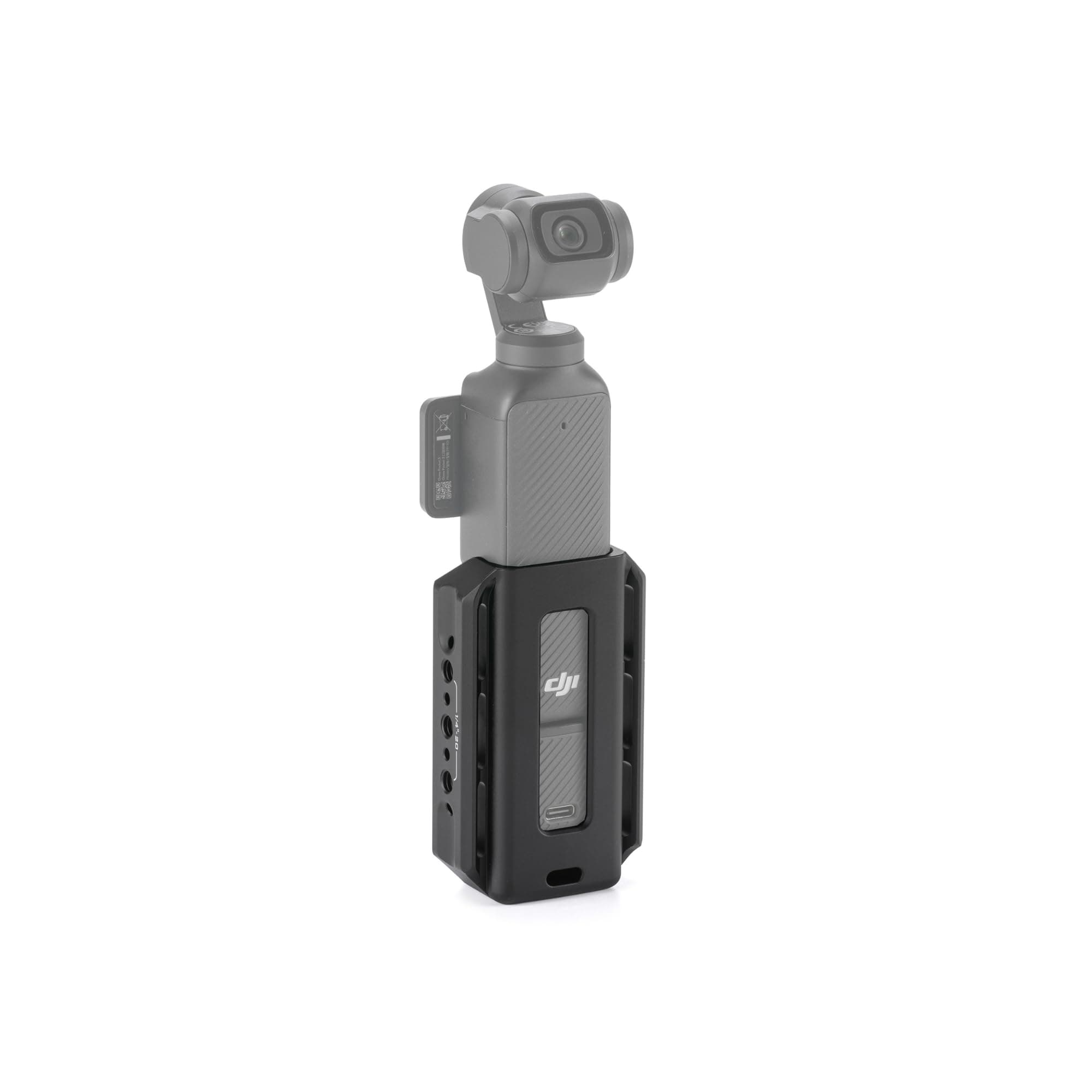 Tilta Accessory Mounting Expander for DJI Osmo Pocket 3 - Black | Slot for a Wrist Strap | Stays Secure Within The Cage | Protection | 1/4""-20 Screw | TA-T65-AME-B