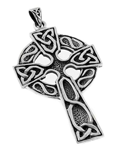 Large 2" Sterling Silver Celtic Knot Cross Pendant
