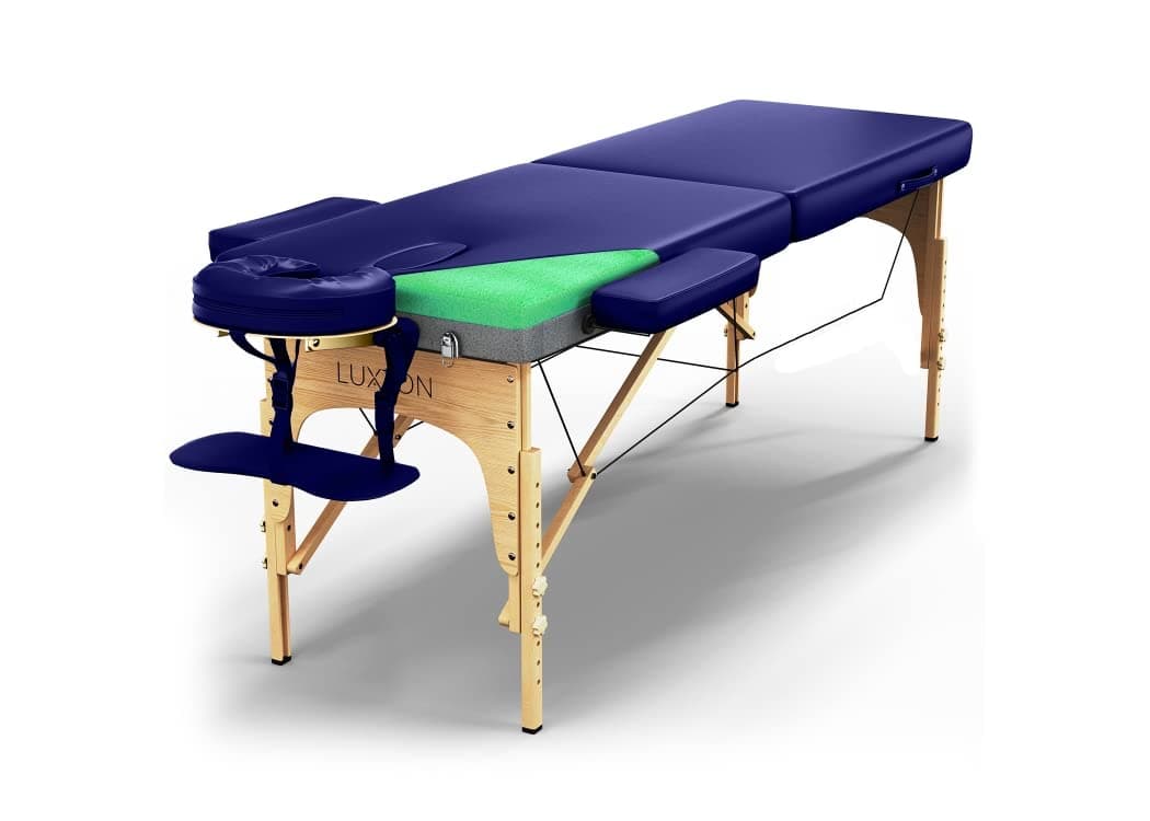 Premium Foam Massage Table Portable Foldable Massage Bed Height Adjustable, 72 Inches Long 27 Inches Wide Home Salon Spa Bed Tattoo Table with Accessories & Carrying Case, Easy Set Up