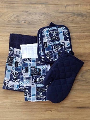 Star Wars Ships Dark Blue Kitchen Set Towel Set Pot Holder Set Oven Mitt