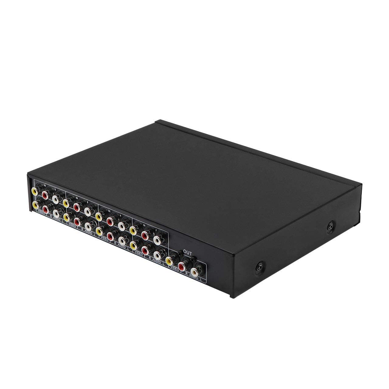 QiCheng&LYS AV RCA Switch Box 8 in 1 Out,RCA Switch Box,RCA Splitter, 8 Port Input 1 Output Video Audio AV RCA Switch Switcher (8-Way Audio)