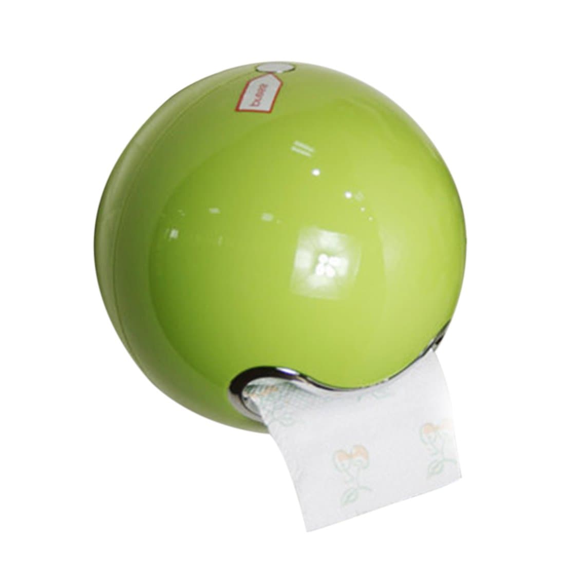 Teckpeak Plastic Waterproof Ball Shape Toliet Roll Paper Holder Tissue Dispenser - Green