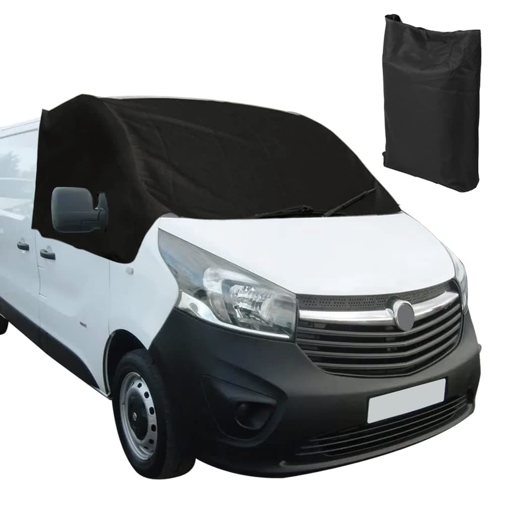 Front Windscreen Wrap Cover Replacement for Vauxhall Vivaro 2014-2019, Luxury Front Screen Window Sunshades Weatherproof Curtain Camping Cover, 100% Black Out