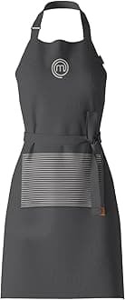 MasterChefChef Apron for Men & Women, Cooking Apron for the Kitchen & BBQ Grilling, Premium Quality Cotton with Official Show Logo, Perfect Chef Gift, One Size Fits All, Elite Collection, Black