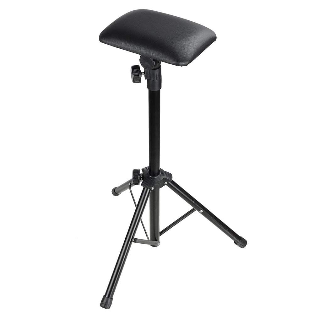 Foldable Tattoo Armrest, Metal Bracket & Comfortable Leather Armrest Pad, Height Adjustable 26"-47" Tattoo Tripod Stand Arm Leg Rest Support Sponge Pad