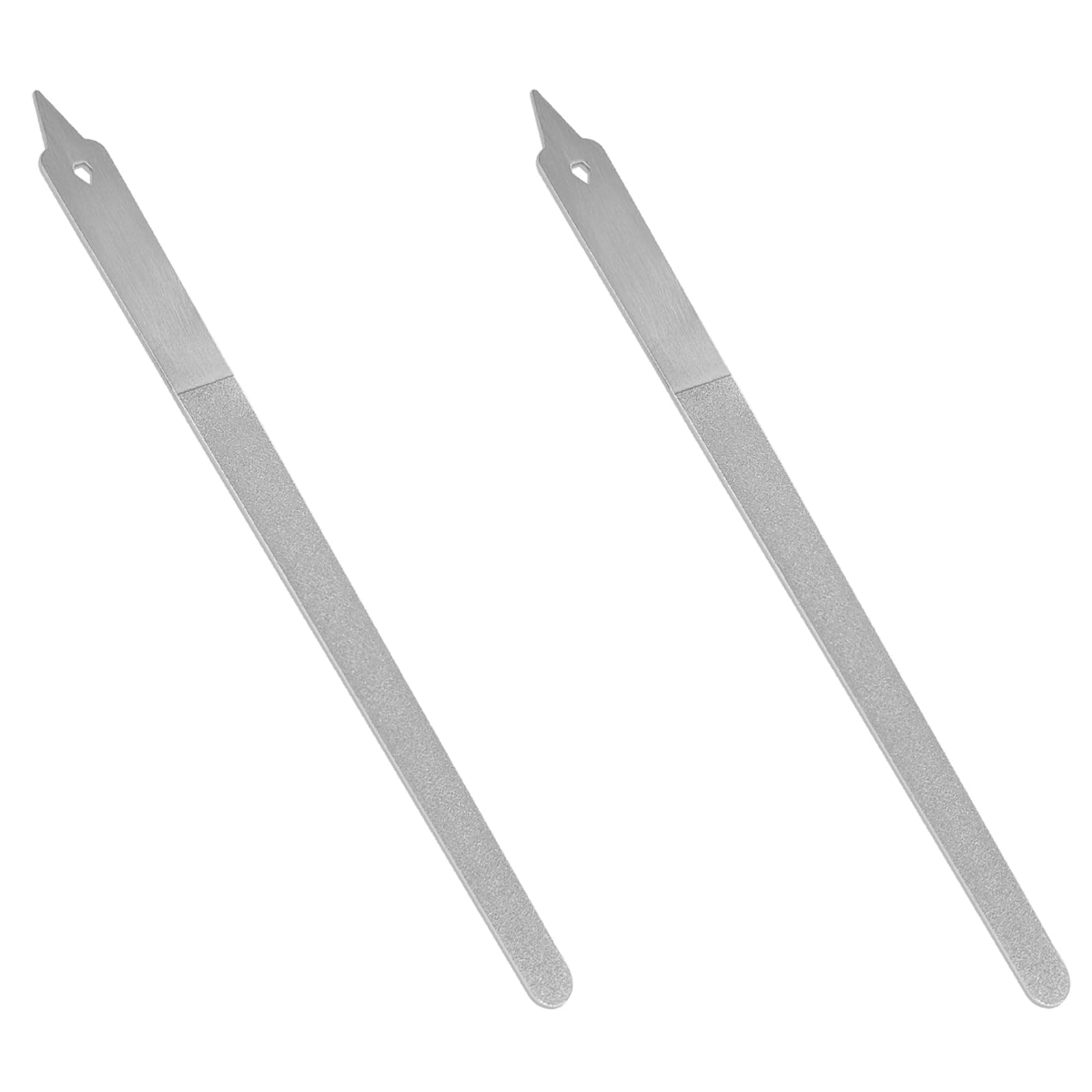 Metal Nail File (2 Pack) with Sharp Pointed Tip, Fingernail Files 8’’ for Natural Nails Stainless Steel Nail Filer Heavy Duty Sapphire Grit Double Sided Manicure Pedicure Toenails Tools