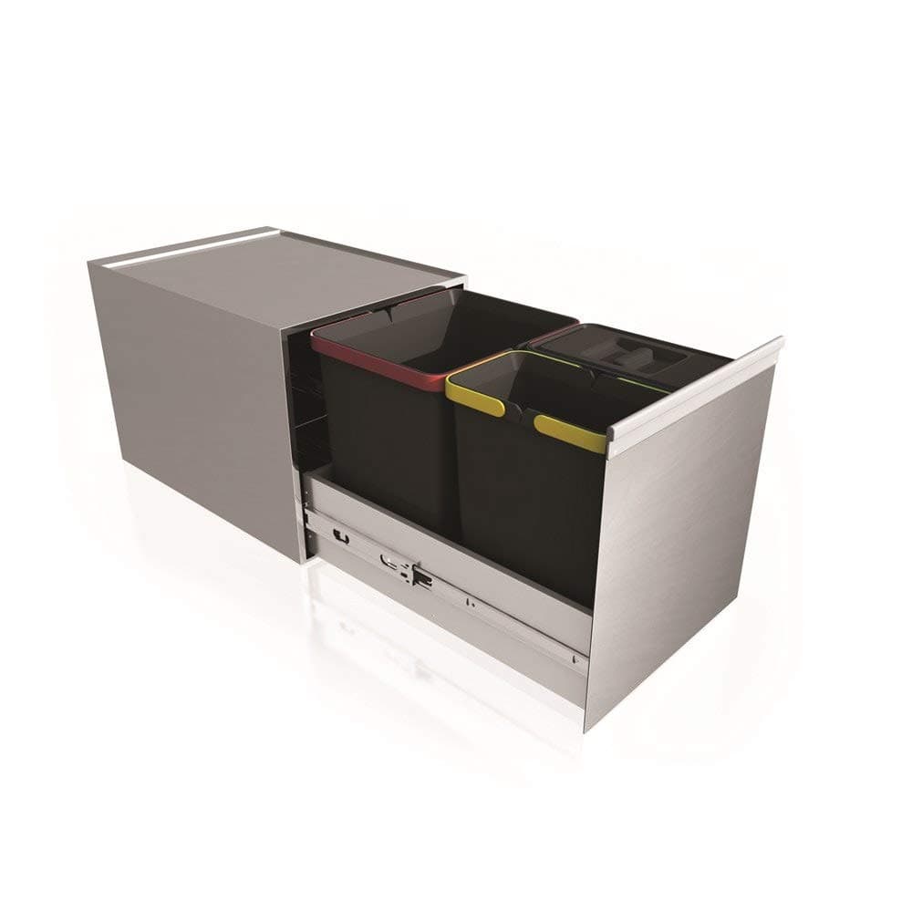 Stainless steel 3 buckets removable waste bin