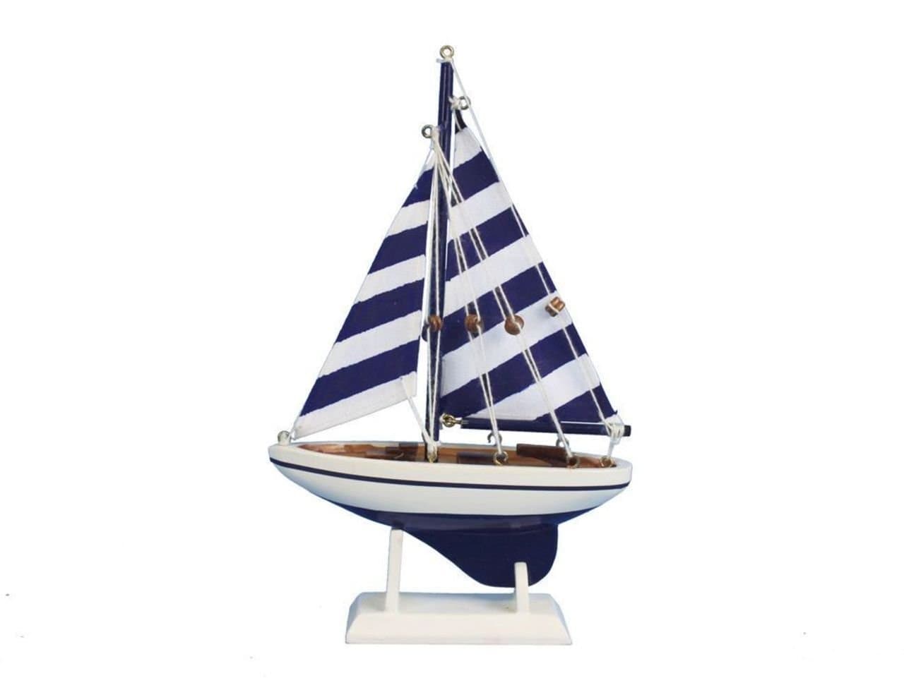 Hampton Nautical Blue Striped Pacific Sailer, 9"