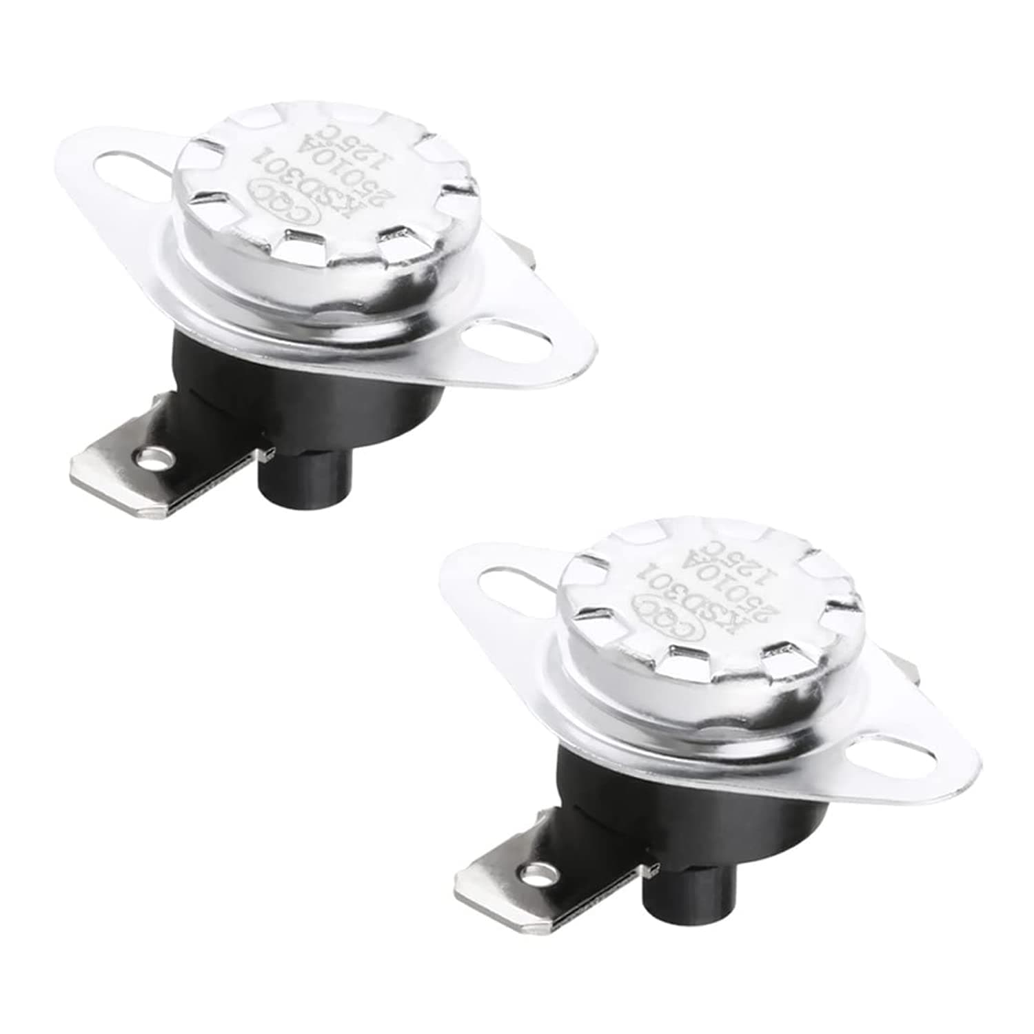 Fielect KSD301 Thermostat Temperature Control Switch,Adjust Snap Disc Temperature Switch 125°C Normally Closed 2 Pcs