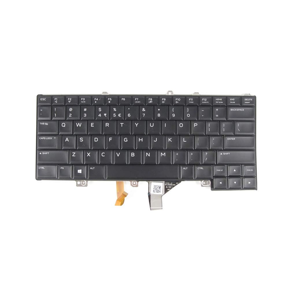 New Keyboard Compatible with Dell Alienware 15 R3 with Backlit Frame Black US