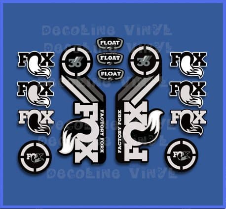EcoshirtFork Fox Float 36 2015 Heritage Dp1087 Stickers Aufkleber Decals Autocollants Adesivi White