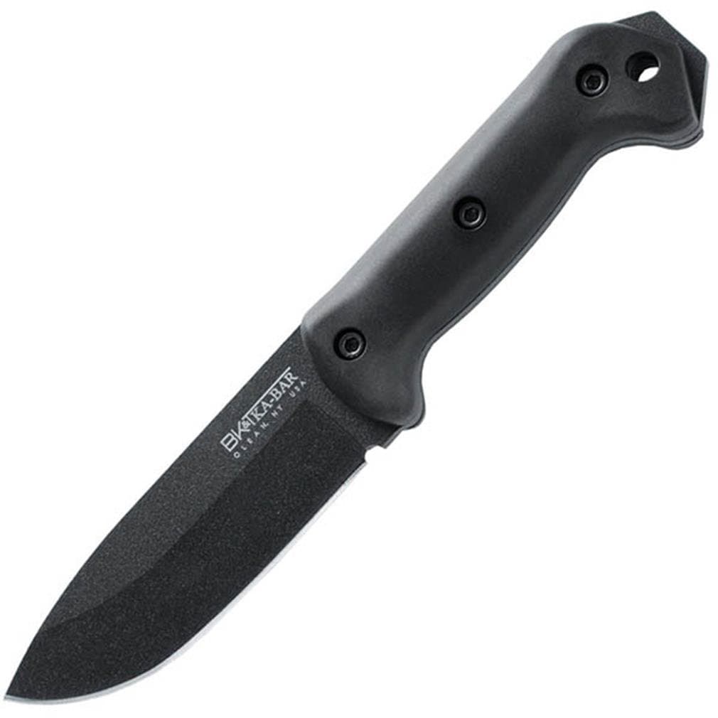 KA-BAR BK22 Becker Campanion Fixed Blade Knife 5.25" Drop Point 1095 Cro-Van Black Blade Ultramid Handle Black
