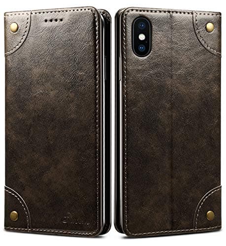 SINIANLiPhone XR Case, Leather Wallet Folio Case Book Design Flip Cover with Stand and ID Credit Card Slot Magnetic Closure for iPhone XR 6.1 inch 2018 Black