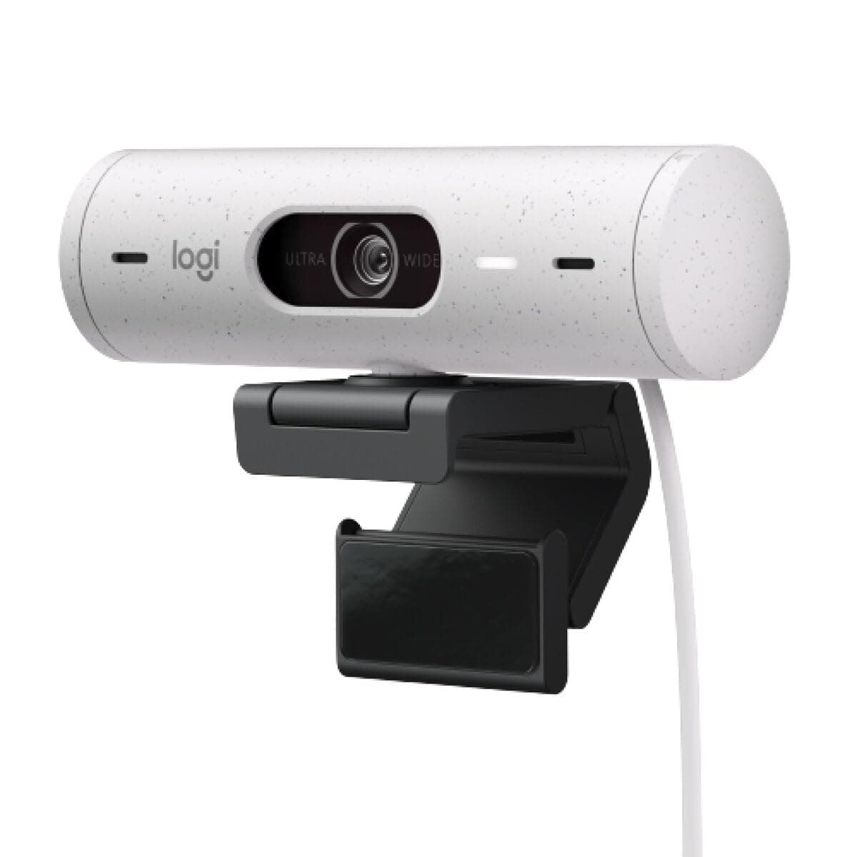 Brio 500 Full HD Webcam with Auto Light Correction,Show Mode, Dual Noise Reduction Mics, Privacy Cover, Works Microsoft Teams, Google Meet, Zoom, USB-C Cable - Off White