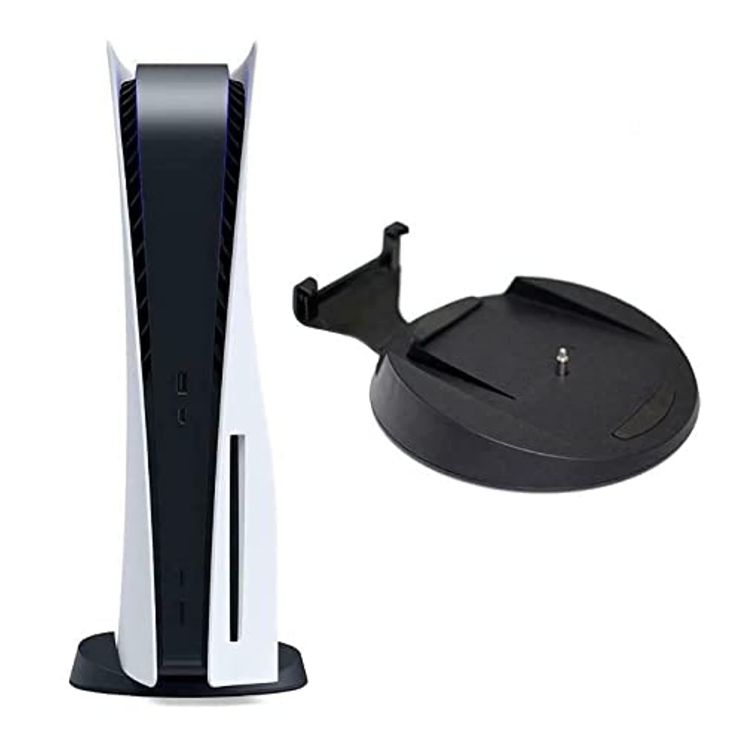 XBERSTAR PS5 Multi-functional Vertical Stan, For Playstation 5, Console, Digital and Disc Version, Vertical Stand with Replacement Screws
