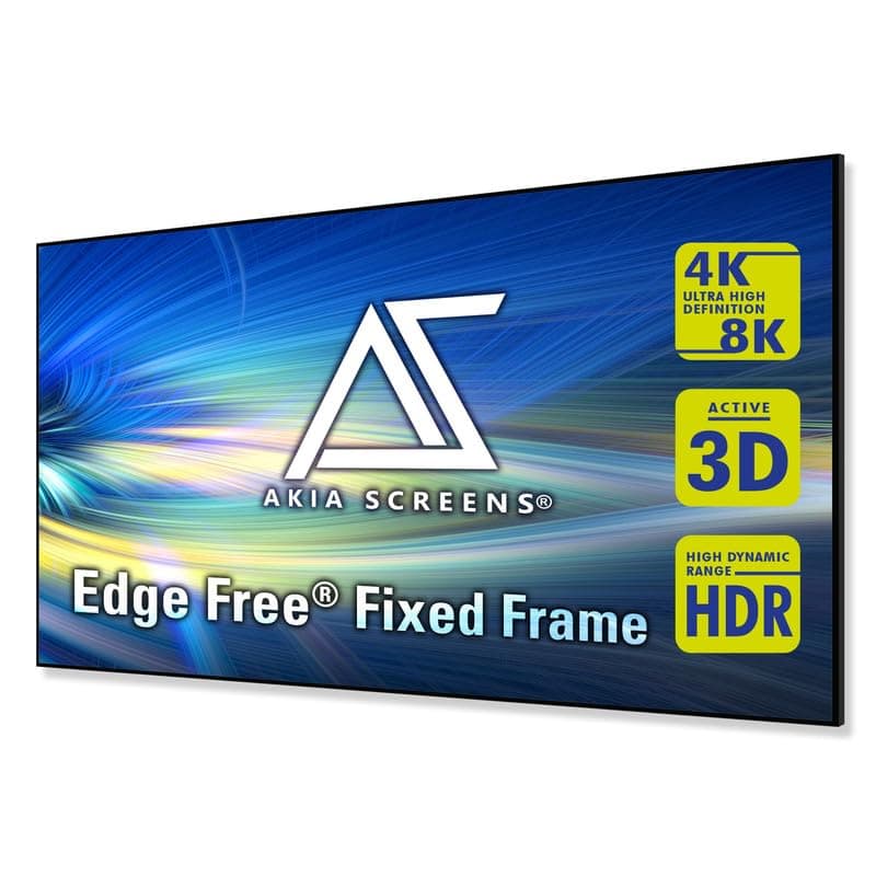 125 inch Edge Free Fixed Frame Projector Screen 16:9 8K 4K Ultra HD 3D Ready CINEWHITE UHD-B 1.3 Gain Wall Mounted Indoor Home Theater Screen for Projector– AK-NB125H.