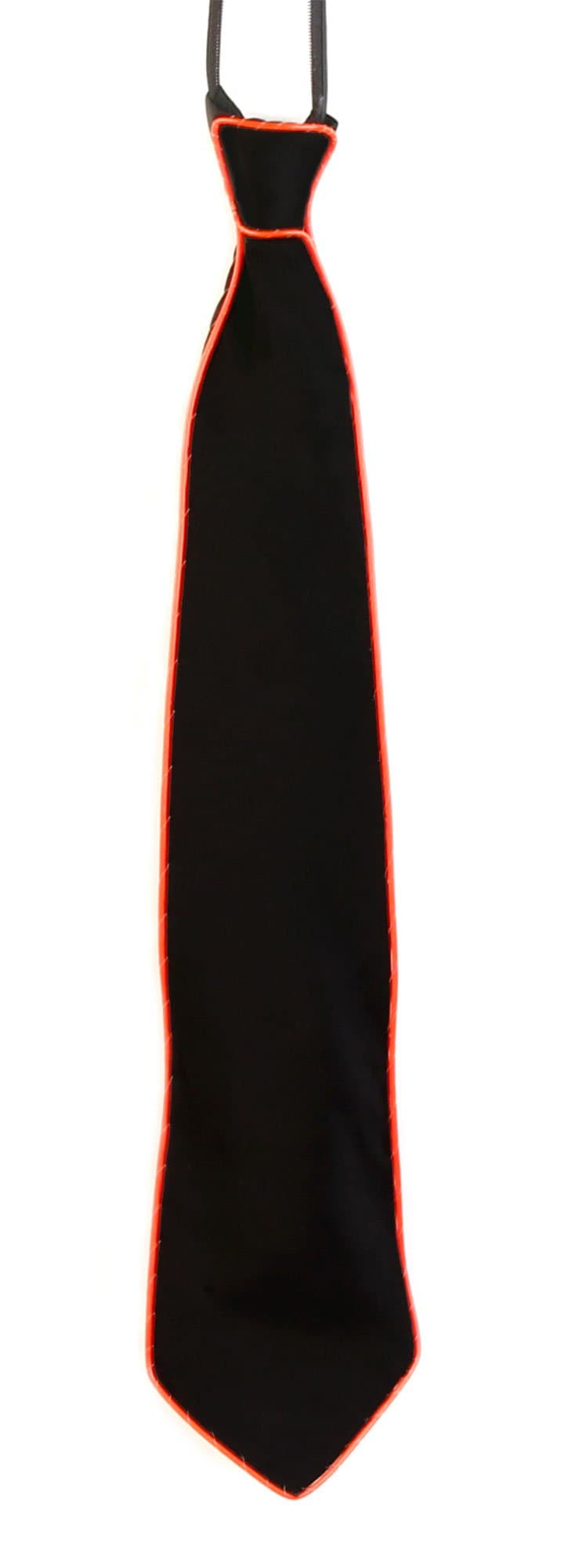 Red Light Up Neck Tie With EL Glowing Wire And 3 Settings - Perfect For a Party, Rave, Fancy Dress Costume & Festival (Battery Powered), By Party Train Express