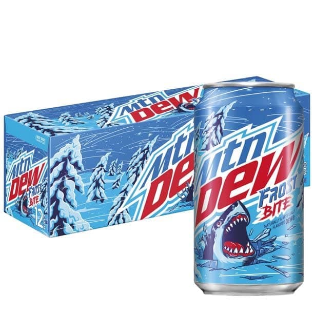 Mountain Dew Frost Bite Reserve - Munchie Box Stash- Cans or Bottles (Pack of ( 24 ) 12 Oz Cans)