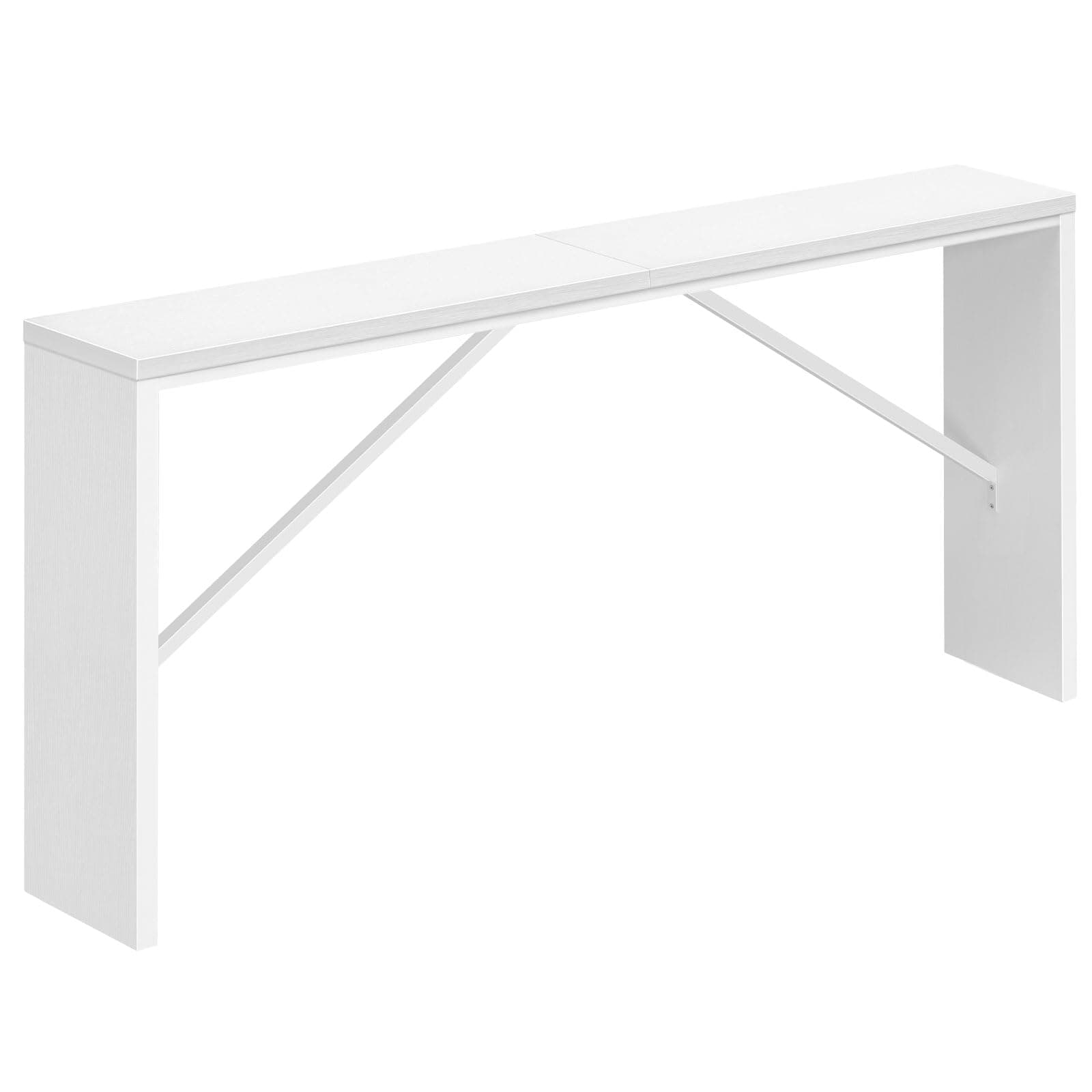 MAHANCRIS Console Table, 62.2" Long Sofa Table Behind Couch, Narrow Entryway Table, Farmhouse Dining Table with Angled Metal Frame, Industrial Console Table for Entryway, White CTWT15801