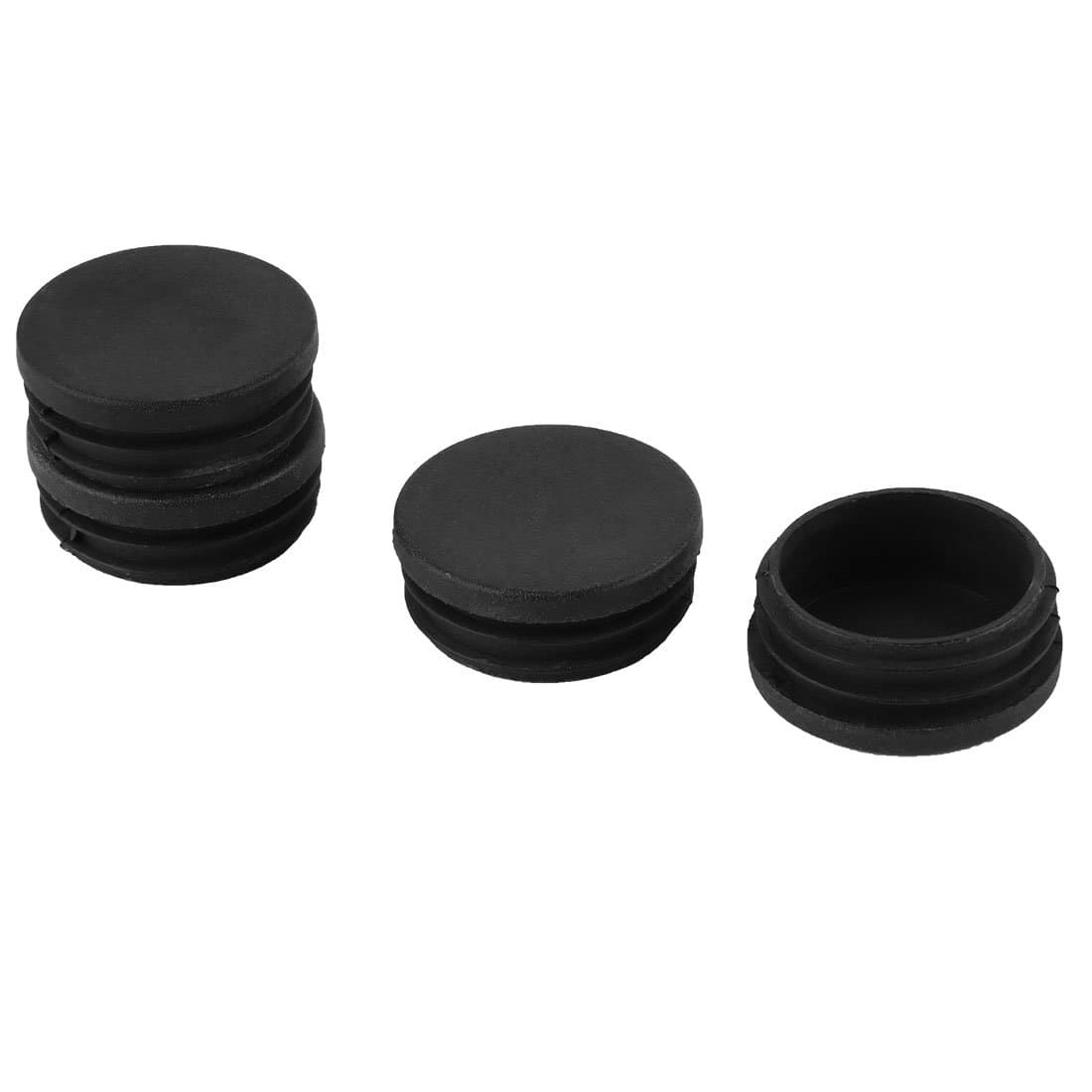 Uxcellsourcingmap 4Pcs Black Plastic 45mm Dia Round Blanking End Cap Tubing Tube Inserts