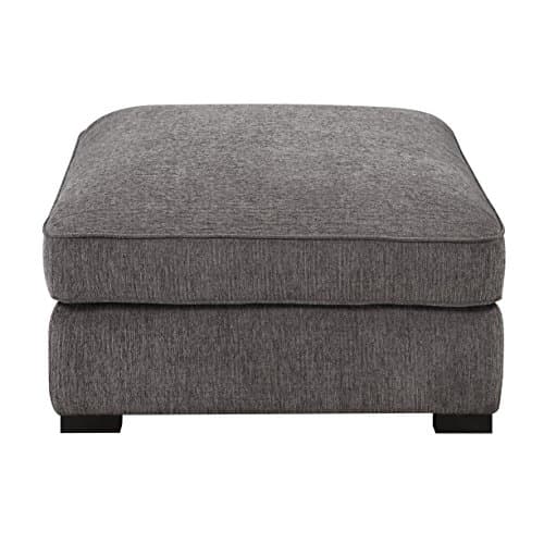 Emerald Home Repose Gray Ottoman with Ultra Soft Fabric, Fixed Cushion, And Block Legs