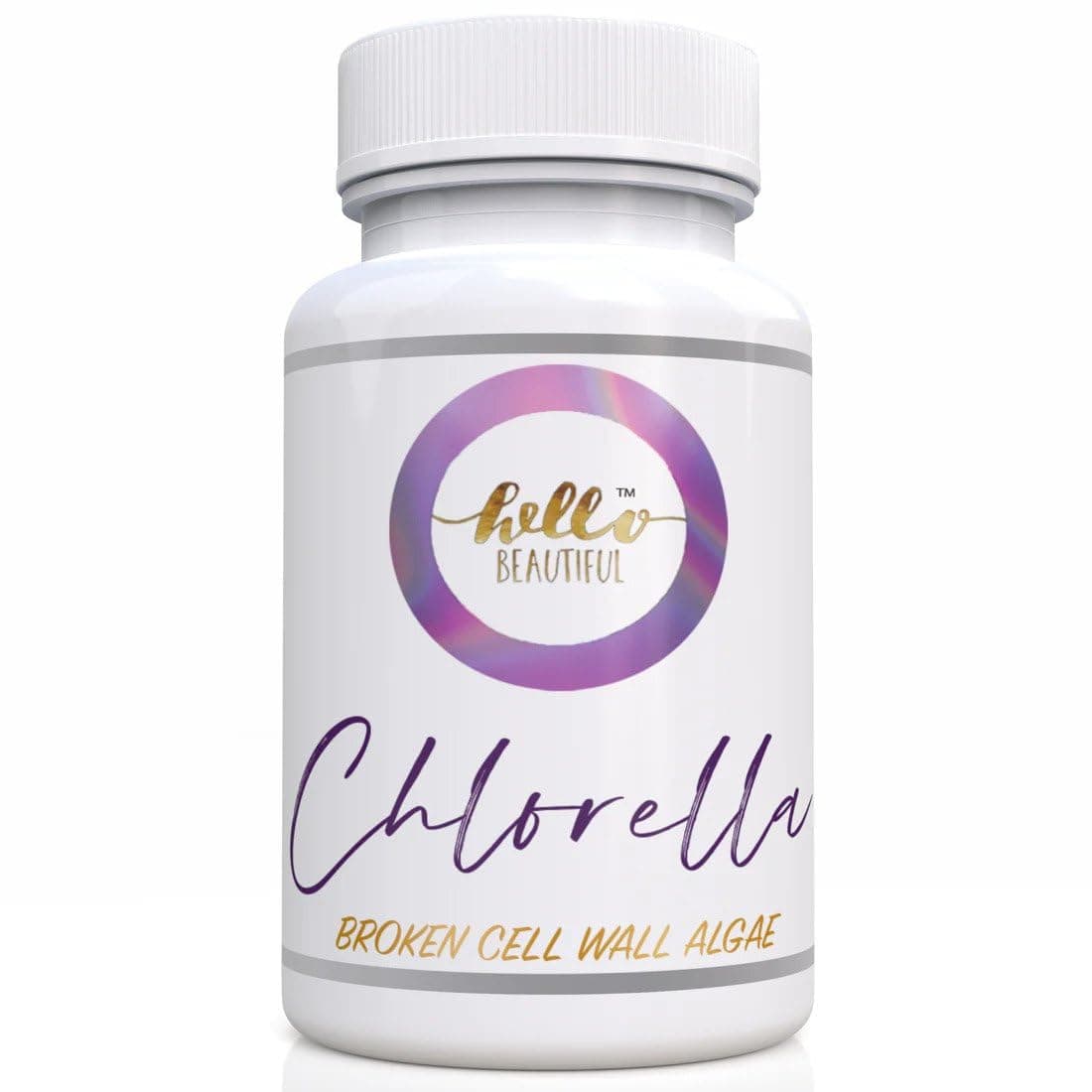 Hello BeautifulChlorella - Broken Cell Wall Algae 500mg for Hair Growth Flat Tummy Healthy Gut - 60 Capsules