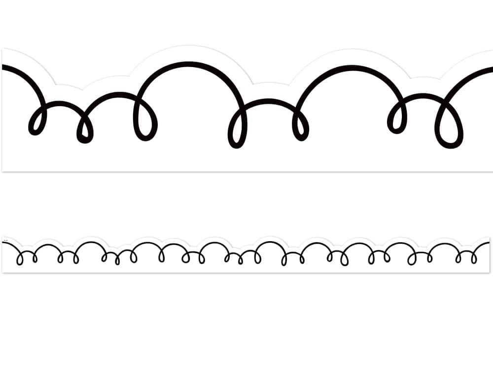 Teacher Created Resources White with Black Squiggles Die-Cut Border Trim (TCR6809)