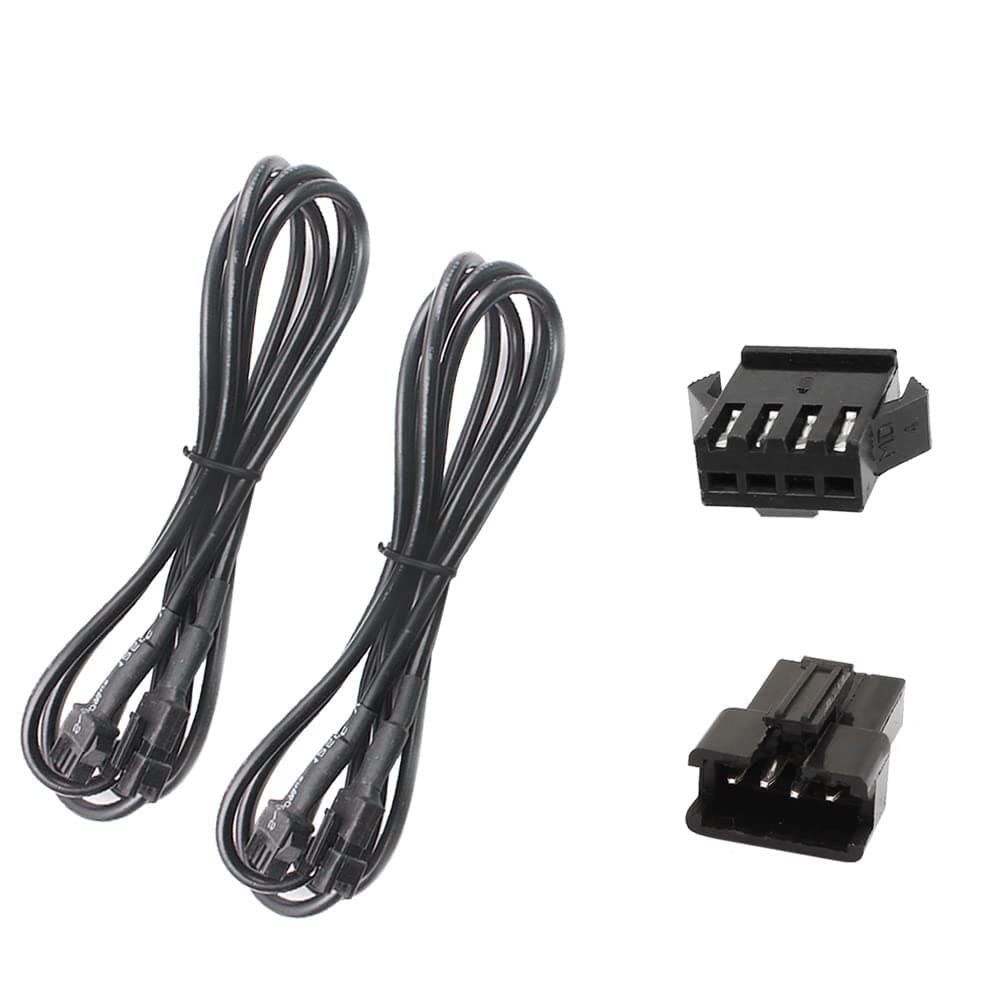 4 pin RGB underglow led Light Extension Wire- 2Pcs 47" Waterproof Accent led Light Cable Cord Set Wire Harness Kit for Motorcycle UndergLow LED RGB Strip Neon Lights