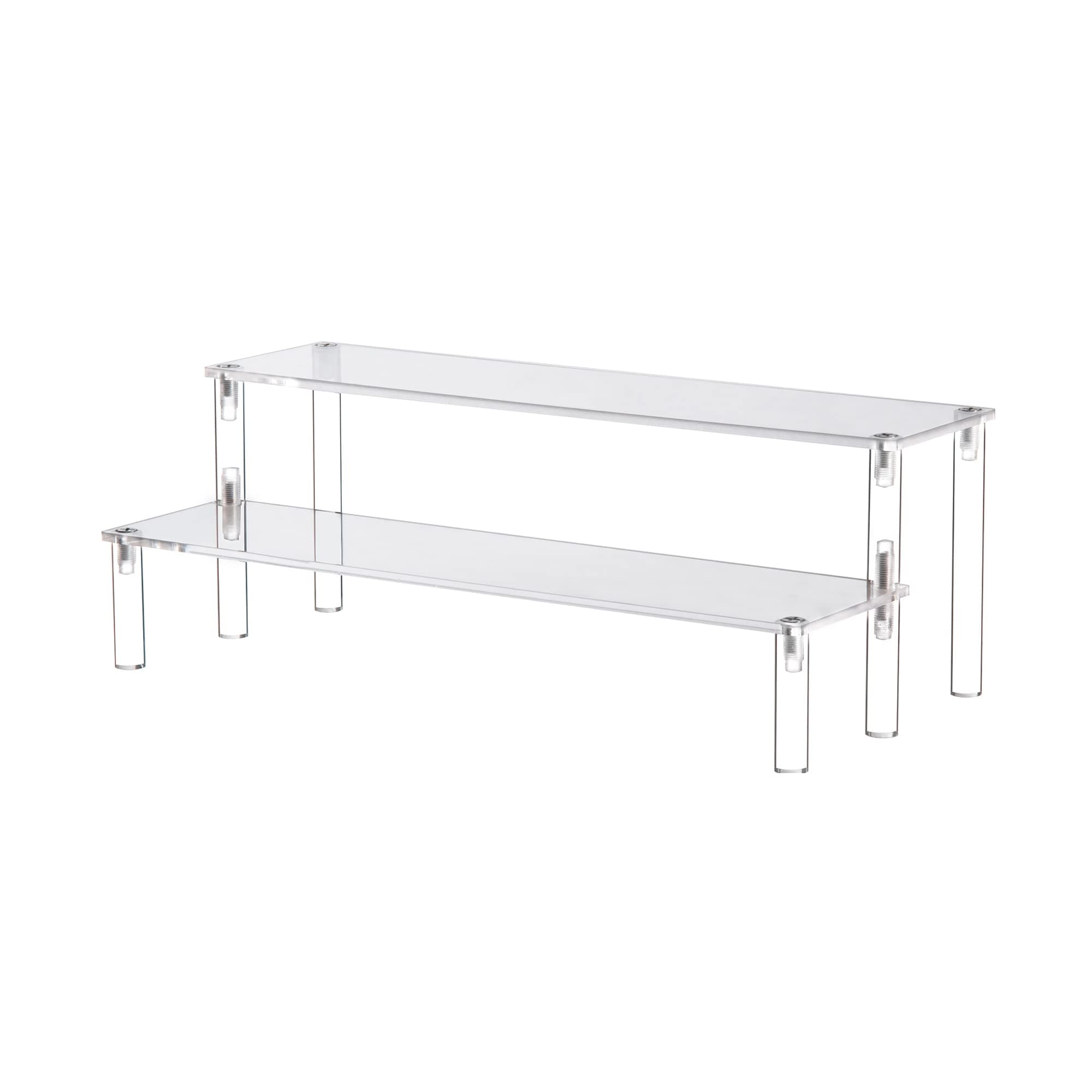 IHOMECOOKER (2 tier) - Clear Acrylic Display Riser Cupcake Stand Pop Figure Display 2 Steps for Decoration and Organiser