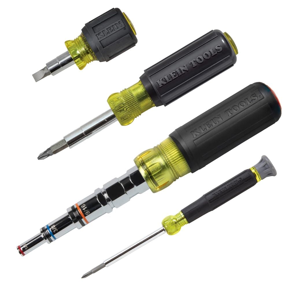 80019 Tool Set, Multi-Bit Screwdriver and Nut Driver Tool Kit, 28 Different Industrial Strength Bits and Sizes, 4-Piece, Black